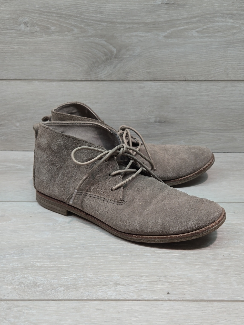Sperry Women Taupe Suede Chukka Boots - Classic Lace-Up Shoes Sz 8